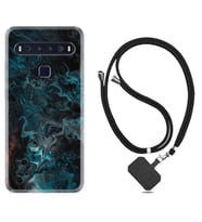 TCL 10L 10 Plus 10SE 20E 20SE 30 L7 Kılıf Boyun Askılı Silikon Colorful Abstract 1384