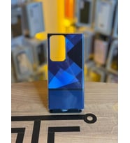 Samsung S23 Ultra Uyumlu Kristal Görünümlü Geometrik Desenli Parlak Kılıf (Mavi)