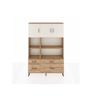 Arges Dolap 8 Raflı 4 Çekmeceli 3 Kapaklı 132x30x195 Çam-Aytaşı/Çam