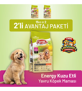 Kuzu Etli Yavru Köpek Maması 15 kg - 2 Adet