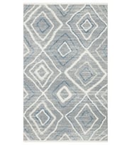 Bespoky Eberndorf Mavi Patchwork Pamuklu El Dokuması Alan Halısı