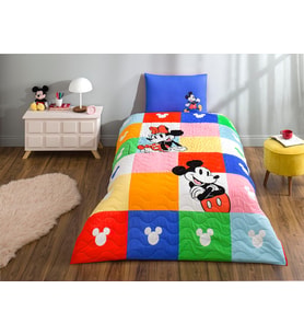 Disney Minnie & Mickey Standart Pamuk Nevresim Takımı, Çok Renkli, Tek Kişilik