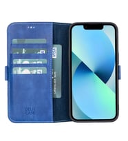 Apple iPhone 13 Uyumlu Deri Cüzdanlı Kılıf Okyanus Mavi