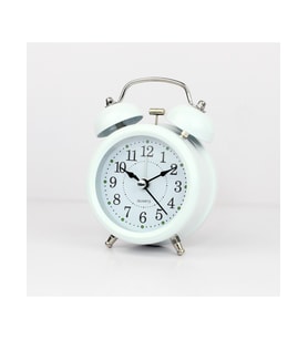 Büyük Boy Metal Masaüstü Renkli Işıklı Çalar Saat 15*11cm (Beyaz)