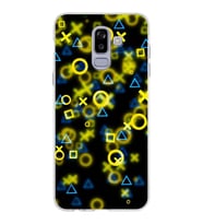 Samsung Galaxy J8 Kapak  Semboller Tasarımlı Şeffaf Silikon Kılıf
