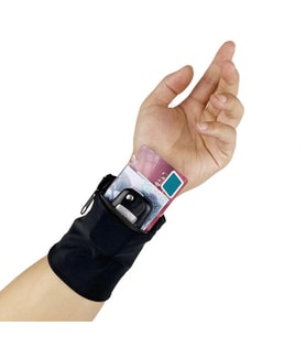 Schulzz Pratik Fermuarlı Elastik Kumaş Spor Bileklik Cüzdan Kese