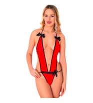 Fantezi Tül Tanga Fiyonklu  Bodysuit