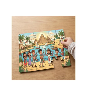 Antik Mısır Tasarımlı 24 Parça Ahşap Çocuk Puzzle