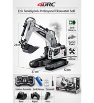 Uzaktan Kumandalı 3 Başlıklı Duman Atan Şarjlı Metal İş Makinesi Kepçe Kırıcı