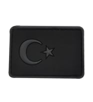 Single Sword BAYRAK Plastik Patch - Peç Küçük Boy 3.5 Cm X 5 Cm SİYAH