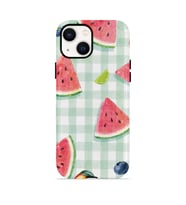 iPhone 13 Vorian Çift Katmanlı MagSafe Kılıf Watermelon Picnic Gingham