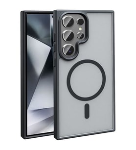 Coverzone Samsung Galaxy S25 Ultra ile uyumlu K?l?f Mat Arka Y�zeyli Magsafe ile uyumlu wireless ?arj Full Color Kamera Korumal? Tasar?m Galaxy S25 Ultra i�in Kapak (Siyah, Galaxy S25 Ultra)