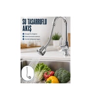 Ayarlanabilir Musluk Başlığı Esnek Spiral Hortumlu Lavabo Uzatma Aparatı
