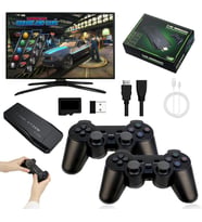 Video Oyun Konsolu, 20.000+ Klasik Oyun Konsolu, 64G 4K HDMI Çıkışı Game Stick, İki Kablosuz Oyun Konsolu 2.4G Tak ve Çalıştır TV Çubuğu Taşınabilir Konsol Retro