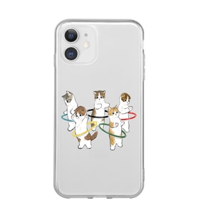 Iphone 11 Uyumlu Tatlı Kediler Tasarımlı Şeffaf Telefon Kılıfı