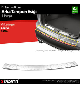 S-Dizayn VW Sharan Krom Arka Tampon Eşiği 2010 Üzeri
