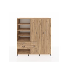 Kronos Dolap 14 Raflı 4 Çekmeceli 4 Kapaklı 220x59x243 Çam-Çam/Çam