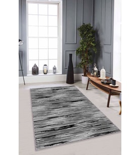 Gri Sade Desensiz Kaymaz Tabanlı Dekoratif Halı AR482 - 100 x 160 cm