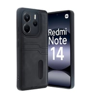 Xiaomi Redmi Note 14 4g Kılıf Sara Kartvizitli Deri Kılıf - Siyah