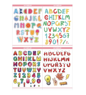 Eğitim Etiketleri Alfabeler Konsept Seti  - 135 Adet Opak Kağıt Sticker