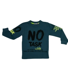 Haknur No Task Baskılı Erkek Çocuk Sweatshirt 1-5 Yaş İndigo