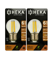 (2 Adet) Heka 6W (51W) 6500K (Beyaz Işık) E27 Duylu Şeffaf Led Ampul