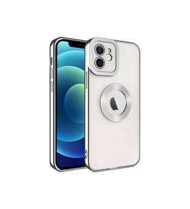 Samsung Galaxy S20 Kılıf Logo Yeri Açık Kamera Lens Korumalı Renkli Kenarlı Şeffaf Silikon (Siyah)