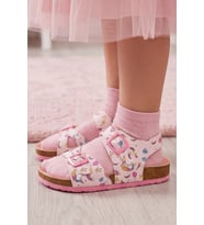 Ponchiq Kız Çocuk Pembe Baskılı Yazlık Sandalet 26-35