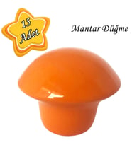 15 Adet Turuncu Mantar Düğme Kulp Çocuk Bebek Mobilya Çekmece Dolap Kapak Kulbu Metal Kulp Aksesuarları Vidalı