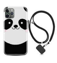 Apple iPhone 11 12 13 14 Pro Max Kılıf Boyun Askılı Silikon Sevimli Panda 1794
