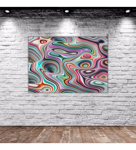 BK Home Üç Boyutlu Soyut Dalgalı Çizgiler Tasarımlı Kanvas Tablo 70x100cm-1