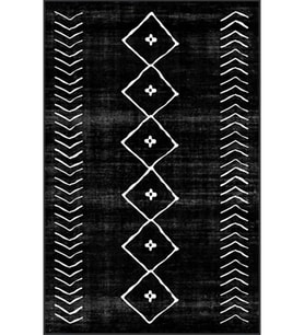 Eliana Home Baskılı, Yıkanabilir Kaymaz Taban Salon Halısı LNA1359-HT572 100x150 cm (Siyah)