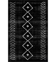 Eliana Home Baskılı, Yıkanabilir Kaymaz Taban Salon Halısı LNA1359-HT572 100x150 cm (Siyah)
