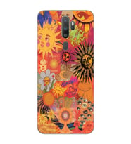 Oppo A5 2020 / A9 2020 Uyumlu Vintage Kolaj Desenli Şeffaf Telefon Kılıfı