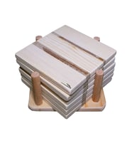 Doğal ahşap Standlı Bardak altlığı fincan altlığı çay tabağı (6lı set)