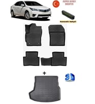 Rizline Toyota Corolla 2013-2018 Yılları Arası Uyumlu 3D Havuzlu Paspas ve Bagaj Havuzu Seti ASMA KOKU VE NUMARATÖR HEDİYELİ
