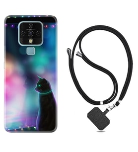 Tecno Camon 16 18P Pova Kılıf Boyun Askılı Silikon Window Cat 1787