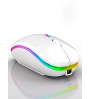 BWM06 Kablosuz Şarjlı Optical 2.4GHZ 1600DPI RGB IŞIK Wireless Mouse Business (Beyaz)