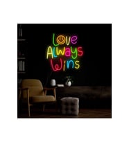 Love Always Wins Yazılı Neon Tabela