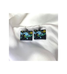 Van Gogh Yıldızlı Gece Tablo Küpe