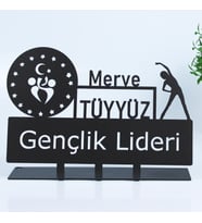 Gençlik Lideri Kişiye Özel Metal Masa Üstü İsimlik