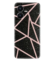 Vivo Y22S Kılıf Resimli Desenli Baskılı Silikon Pembe Şeritli Mermer 1312