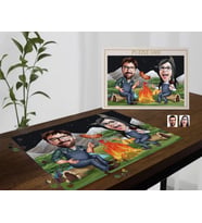 BK Gift Kişiye Özel Sevgililer Karikatürlü 1000 Parça Profesyonel Puzzle-28