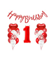 KIRMIZI RAKAMLI HEPPY BIRTHDAY BALON SET