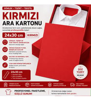 Premium Kırmızı Gömlek Ara Kartonu 24x30 cm 1000'li Kazak, Tişört ve Tekstil Ürünleri İçin