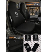Renault (Yeni) Logolu Oto Koltuk Kılıfı Ön Arka Set – Penye Universal Koltuk Koruyucu Servis Kılıfı