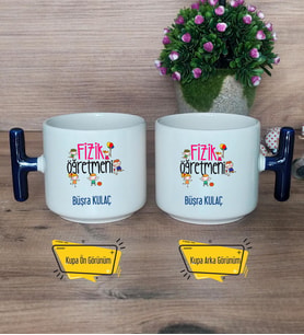 Fizik Öğretmeni Kupa Bardak T Lacivert Kulplu Öğretmenler Günü Hediyesi