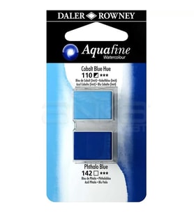 Daler Rowney Aquafine Sulu Boya Tablet 2li Cobalt Blue-Phthalo Blue
