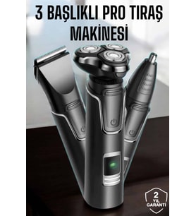 Yüksek Performanslı 3 Başlıklı Profesyonel Tıraş Makinesi