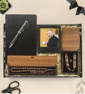 Premium Defter,Kalem,Kuka Tesbih,Kuka Bileklik Ve Fotoğraflı Çerçeve Hediye Seti